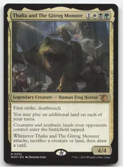 MTG March of the Machine #255 Thalia and The Gitrog Monster NM - Image 1