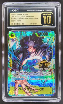 2025 ONE PIECE JP BARTHOLOMEW KUMA SECRET RARE OP12-119 CGC 10 PRISTINE A PT - Image 1