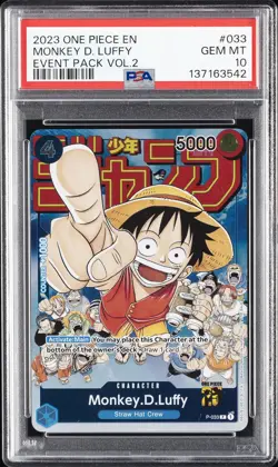 2023 ONE PIECE PROMOS EVENT PACK VOL.2 #033 MONKEY D. LUFFY PSA 10 - Image 1