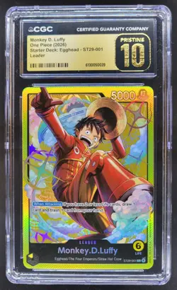 2026 ONE PIECE MONKEY D. LUFFY LEADER ST29-001 CGC 10 PRISTINE A PT - Image 1
