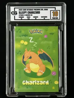 Sleepy Charizard CG Pristine 10 Card Database CGC PSA Pokemon Spanish 2024 8z - Image 1