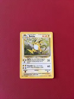 Raichu 14/102 Base Set Unlimited Holofoil Pokemon Trading Card MP - Image 1