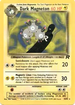 Dark Magneton - 28/82 - Pokemon Team Rocket Unlimited Rare Card WOTC LP - Image 1