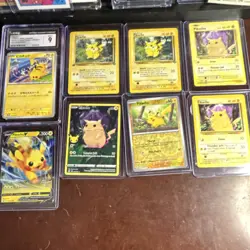 Pokemon TCG Pikachu Card Lot (9 Cards, Mixed Versions, English) - Image 1