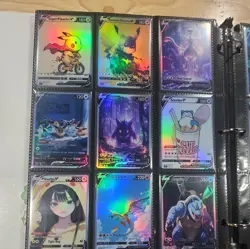 Lot of 9 Custom holo fanart mixed V Pokemon Trading Card Sleeved & Top Loaded!! - Image 2