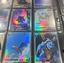 Lot of 9 Custom holo fanart mixed V Pokemon Trading Card Sleeved & Top Loaded!! - Image 3