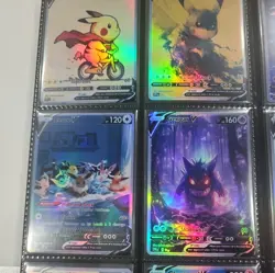 Lot of 9 Custom holo fanart mixed V Pokemon Trading Card Sleeved & Top Loaded!! - Image 5