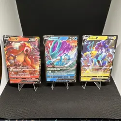 Pokemon Full Art Foil Entei V, Suicune V, Raikou V Sword & Shield Lot of 3 Cards - Image 1