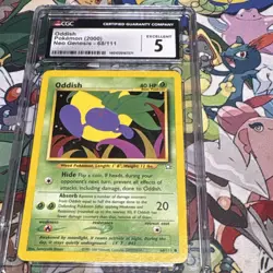 Pokemon TCG Oddish 68/111 Neo Genesis 2000 CGC 5 Graded Card - Image 1
