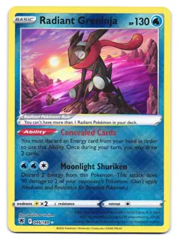 Radiant Greninja 046/189 Radiant Rare Astral Radiance Pokemon NM - Image 1