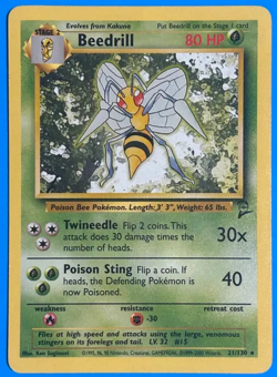 Beedrill - 21/130 - Pokemon Base Set 2 Rare Card WOTC MP - Image 1