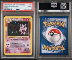2000 Pokemon Gym Heroes Sabrina's Gengar #14 Holo PSA 6 EX-MT - Image 3