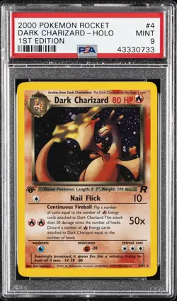 2000 POKEMON ROCKET 1ST ED #4 DARK CHARIZARD-HOLO PSA 9 - Image 1