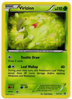 Pokemon - Black & White Legendary Treasures Virizion 15/113 LP+ - Image 1