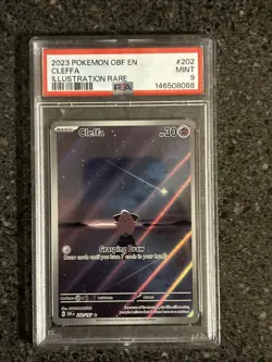 2023 Pokemon Obf EN-Obsidian Flames Cleffa Illustration Rare PSA 9 202/197 - Image 1