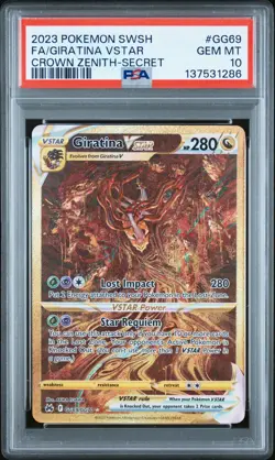 Pokemon Giratina VSTAR Secret Rare GG69 Crown Zenith PSA 10 Holo - Image 1