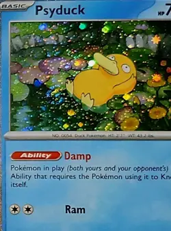 Psyduck Perfect Fart Swirl 🌀 007 Cosmos Holo Bleed Error Rare Pokemon TCG ✨ - Image 1