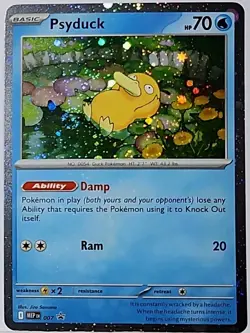 Psyduck Perfect Fart Swirl 🌀 007 Cosmos Holo Bleed Error Rare Pokemon TCG ✨ - Image 2