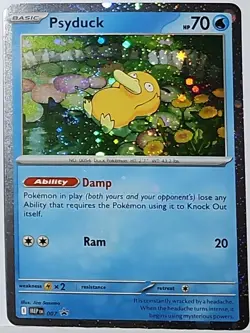 Psyduck Perfect Fart Swirl 🌀 007 Cosmos Holo Bleed Error Rare Pokemon TCG ✨ - Image 3