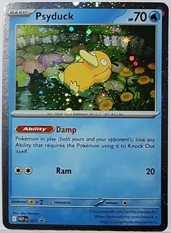 Psyduck Perfect Fart Swirl 🌀 007 Cosmos Holo Bleed Error Rare Pokemon TCG ✨ - Image 4