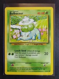 Pokemon TCG Base Set Bulbasaur 44/102 Mint/Near Mint - Image 1