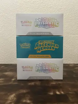 2 Pokemon Prismatic Evolution and 1 Ascended Heroes ETBs (Sealed) - Image 5