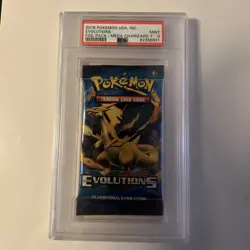 2016 Pokemon XY Evolutions Mega Charizard Y Sealed Pack PSA 9 Mint - Image 1