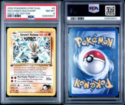 GIOVANNI'S MACHAMP 2000 Pokemon Gym Challenge 1st Edition Holo #6 - PSA 8 - Image 1