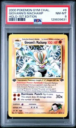 GIOVANNI'S MACHAMP 2000 Pokemon Gym Challenge 1st Edition Holo #6 - PSA 8 - Image 2