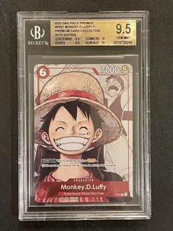 One Piece Monkey D Luffy P-001 25th Anniversary Promo BGS 9.5 - Image 1