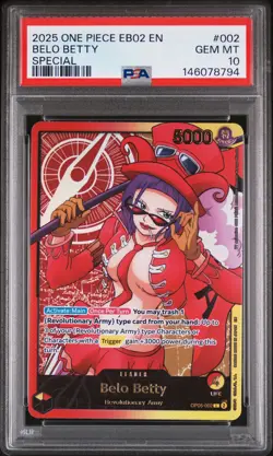 2025 ONE PIECE EB02-EXTRA BOOSTER -ANIME 25TH COLL- SPECIAL BELO BETTY PSA 10 - Image 1