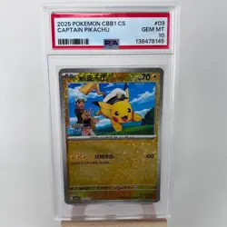 2025 POKEMON SIMPLIFIED CHINESE CBB1 C-GEM PACK VOL 1 #03 CAPTAIN PIKACHU PSA 10 - Image 1