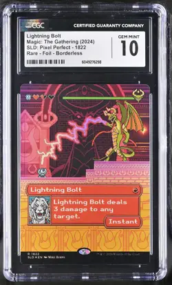 LIGHTNING BOLT Secret Lair Foil Pixel Perfect CGC 10 MTG [Nostalgium] - Image 1