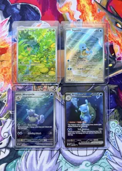 4x Pokemon 151 Card Lot Bulbasaur Squirtle Wartortle Blastoise Ex - Image 1