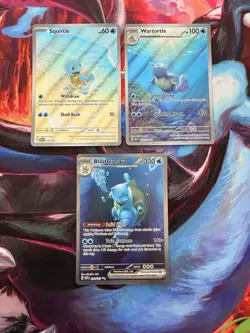 4x Pokemon 151 Card Lot Bulbasaur Squirtle Wartortle Blastoise Ex - Image 2