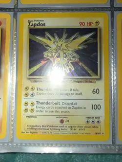 Pokemon Zapdos Base Set 16/102 Holo Rare Card 90 HP Basic English Wizards - Image 1