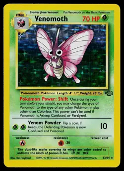 Pokemon Card - Venomoth Jungle 13/64 Holo Unlimited Holo Rare - Image 1