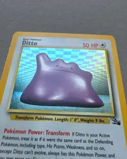 Ditto Holo Rare LP - 3/62 Fossil Set - Vintage Pokemon TCG Card 1998 - Image 2