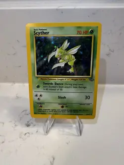 Pokemon Scyther Jungle Holo Rare 10/64 Unlimited 70 HP 1999 Trading Card - Image 1