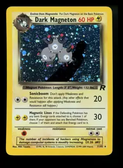#2 Dark Magneton 11/82 Team Rocket 2000 Holo Rare WOTC Pokemon Card TCG - Image 1