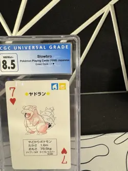 CGC 8.5 NM+ Pokemon 1996 Slowbro 7 of Hearts Green Deck Playing Card Japanese - Image 4