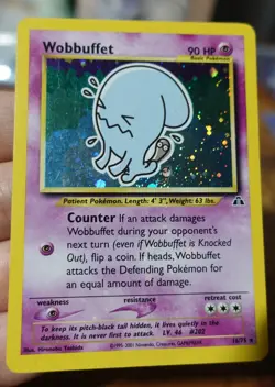 Wobbuffet 16/75 Holo Neo Discovery Holobleed Error Misprint Pokemon Card LP - Image 1