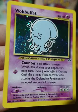 Wobbuffet 16/75 Holo Neo Discovery Holobleed Error Misprint Pokemon Card LP - Image 4
