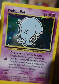 Wobbuffet 16/75 Holo Neo Discovery Holobleed Error Misprint Pokemon Card LP - Image 5
