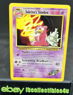 Sabrina's Slowbro 60/132 HP Gym Heroes English Pokemon Card TCG Wotc 2000 NM F/S - Image 1