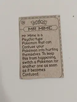 1998 Pokemon Premium Lunchables Pikachu/Mr.Mime Mini Cardboard Cutout Cards - Image 5