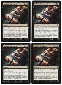 Sadistic Sacrament x4 4x 2009 Zendikar PLAYSET Black Rare Sorcery MTG LP AZ3 - Image 1