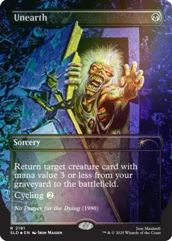 Unearth Secret Lair X Iron Maiden: Album Art Rainbow Foil MTG NM - Image 1