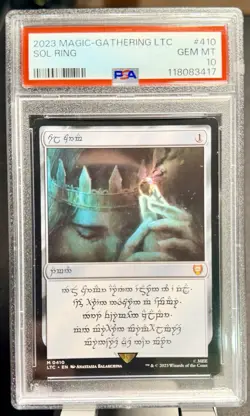 MTG Sol Ring Elvish Script PSA 10 Lord of the Rings LTC 410 LOTR - Image 1