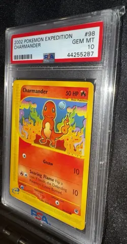 Pokemon Charmander 98/165 Expedition Base Set Common Regular PSA 10 GEM MT 2002 - Image 1